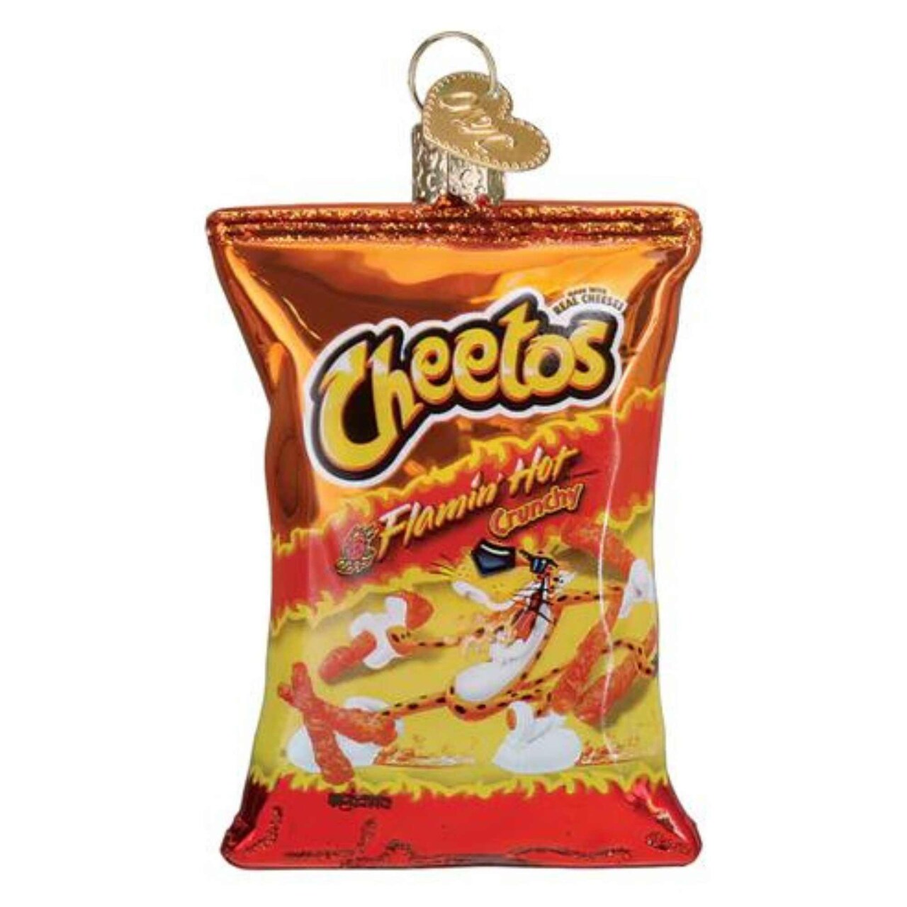 Old World Christmas 3.25 In Flamin' Hot Cheetos Christmas Tree Ornament , Ornament Crunchy Snack